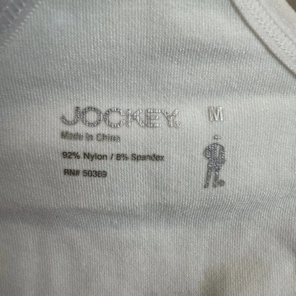 Women's White Jockey Racerback Sports Bra Molded Cup Adjustable Straps Medium - Picture 6 of 16